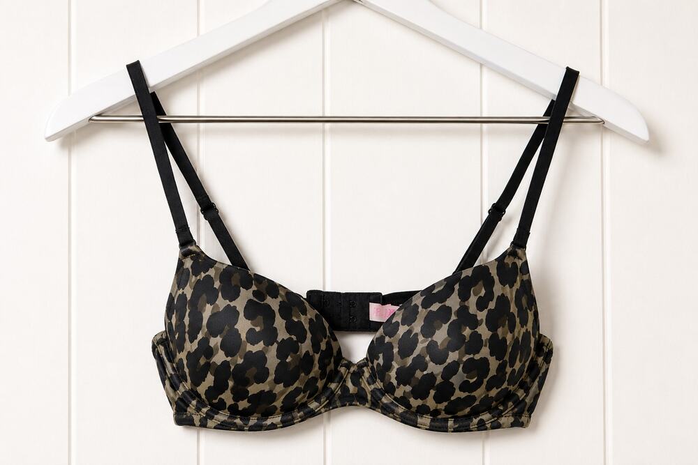PINK Victoria's Secret Wear Everywhere Push Up Bra 32A Leopard Underwire